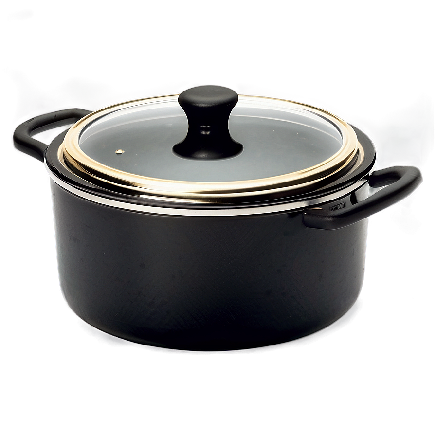 Sleek Black Cooking Pot Png 4