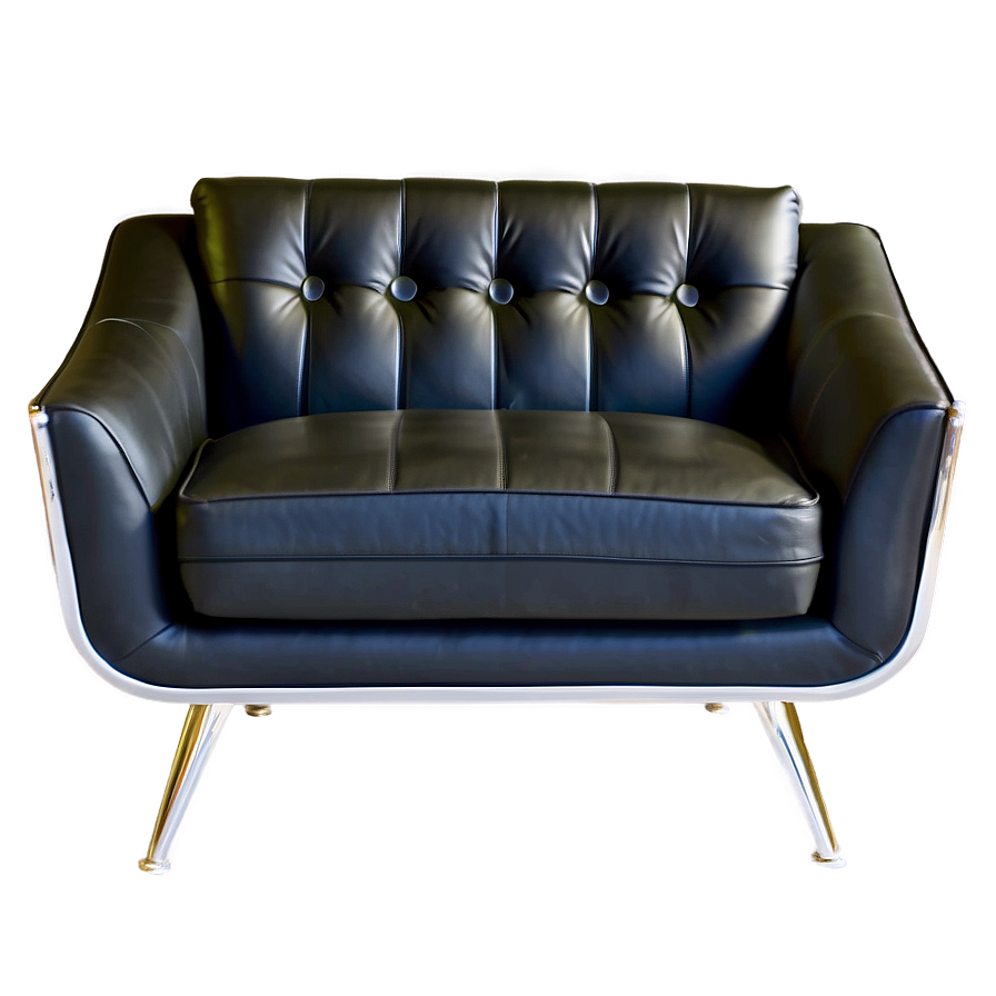 Sleek Black Leather Armchair Png Pgp