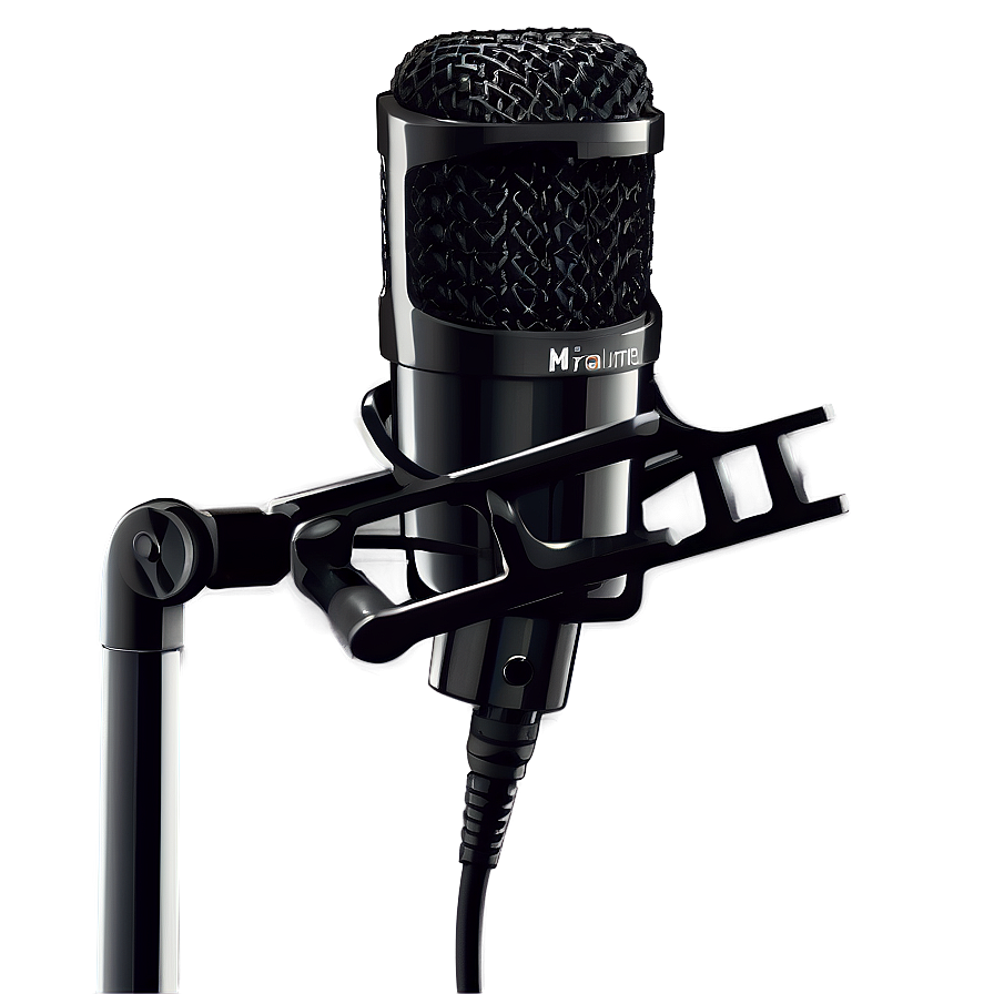 Sleek Black Podcasting Mic Png Yxm