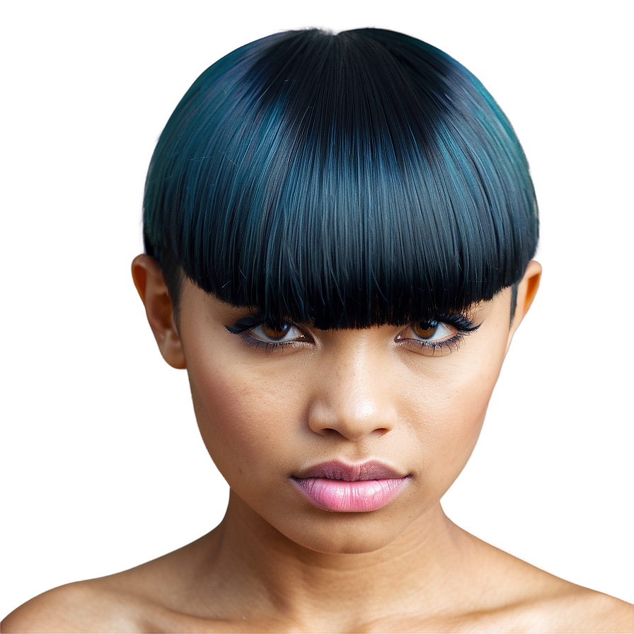 Sleek Bowl Haircut Design Png Jrc