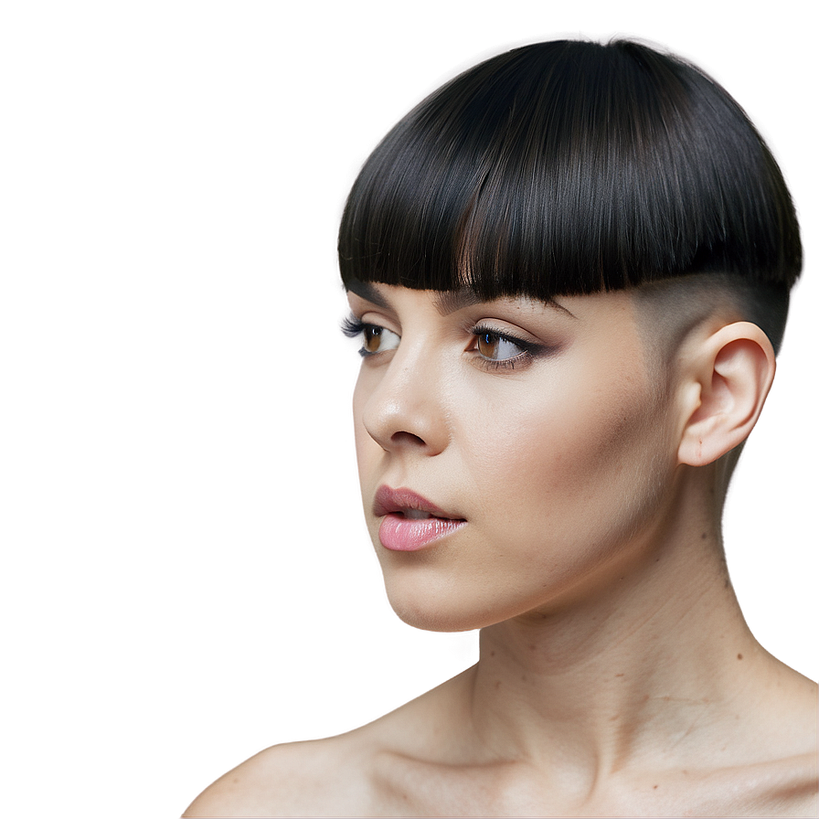 Sleek Bowl Haircut Design Png Uff