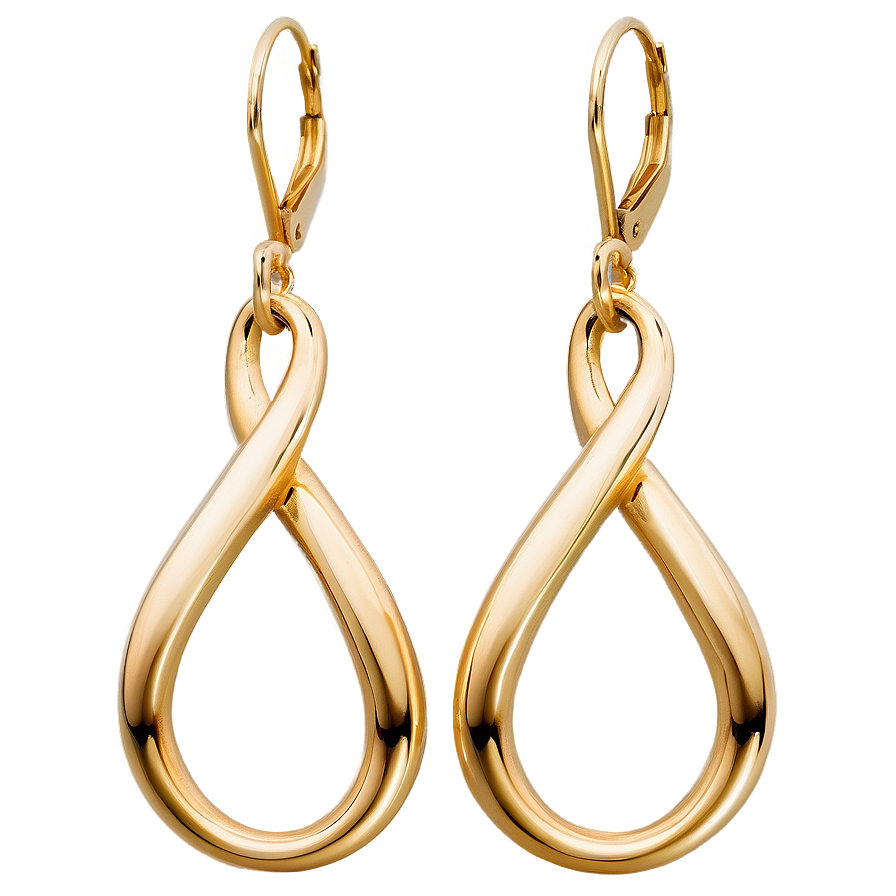 Sleek Gold Infinity Earrings Png 06262024