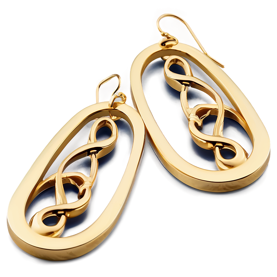 Sleek Gold Infinity Earrings Png 65