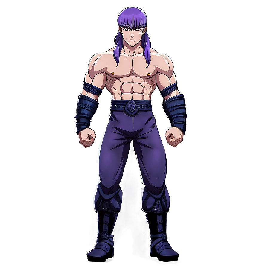 Sleek Purple Hair Anime Warrior Png Fxb