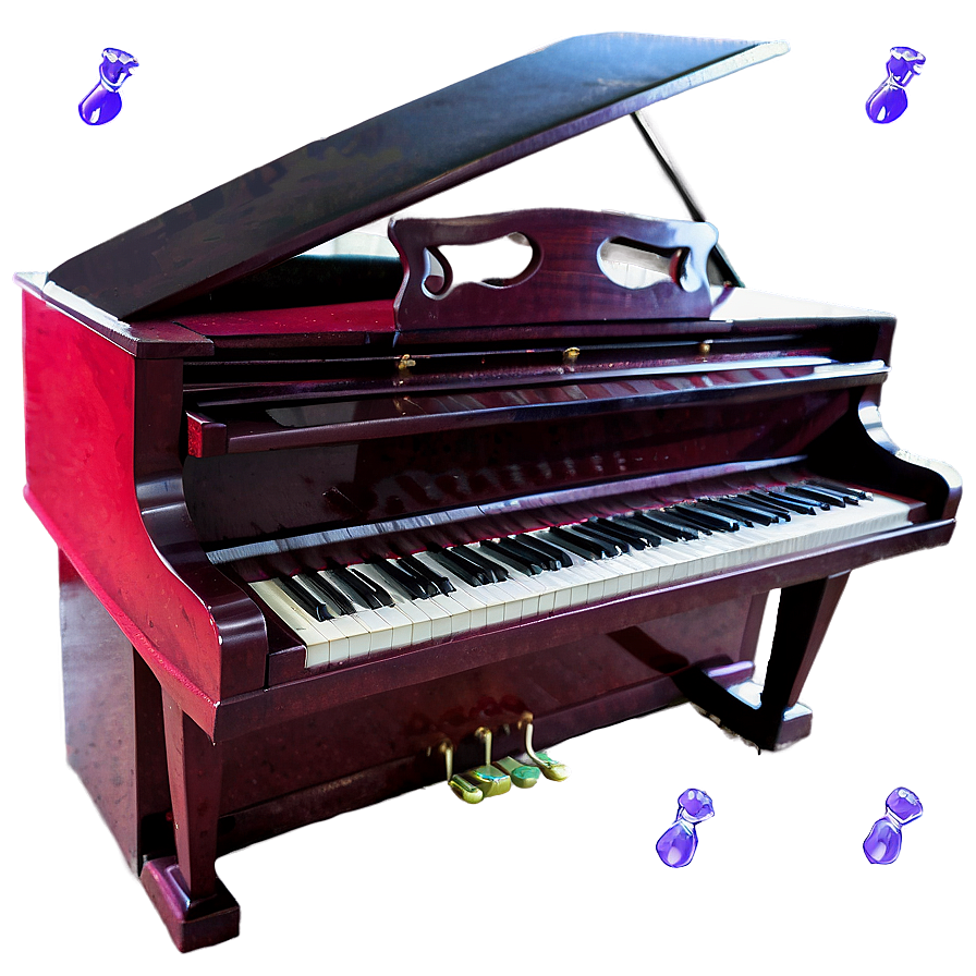 Sleek Red Upright Piano Png Ytj27