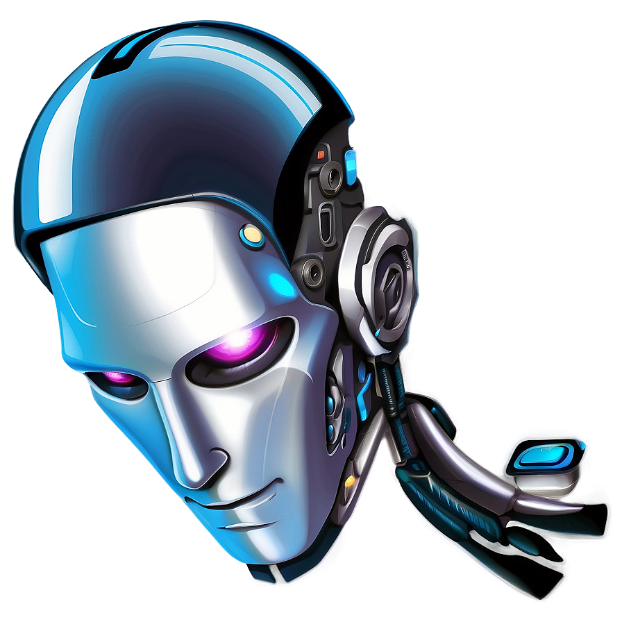 Sleek Robot Head Graphic Png Mfy