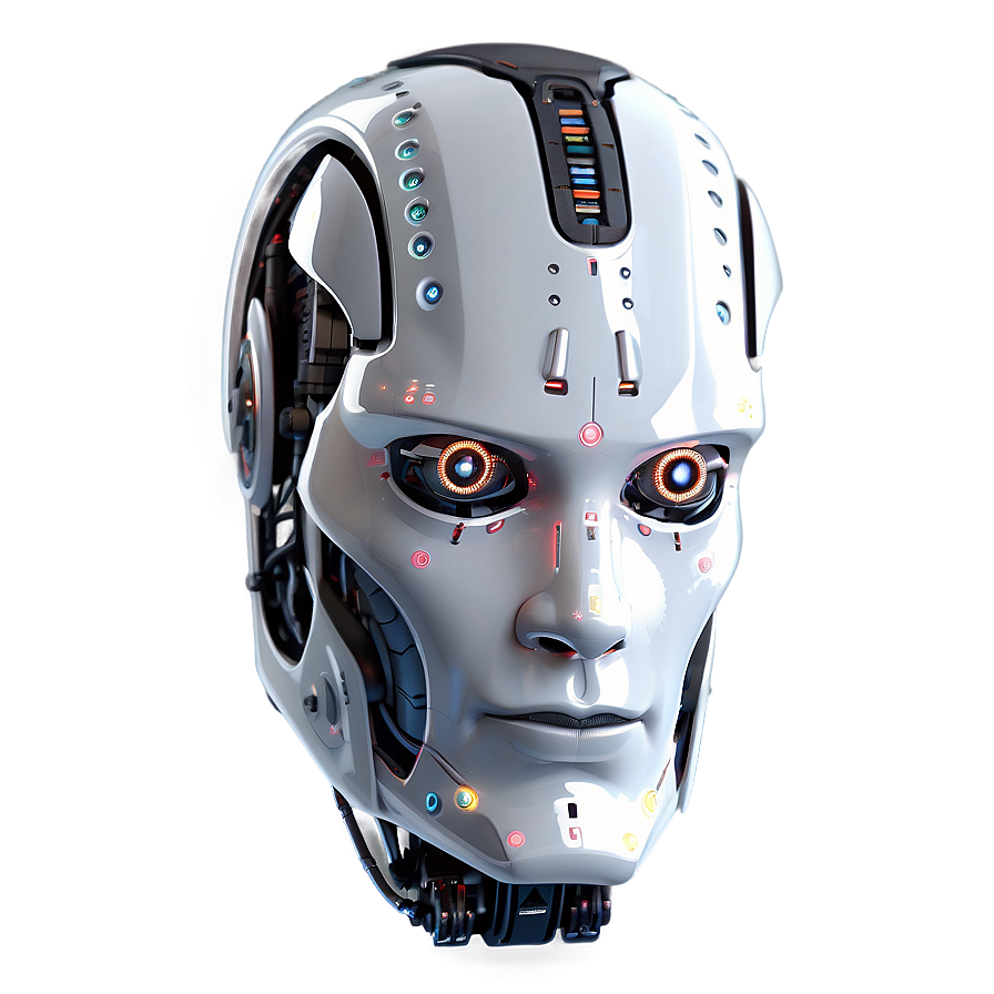 Sleek Robot Head Graphic Png Wol