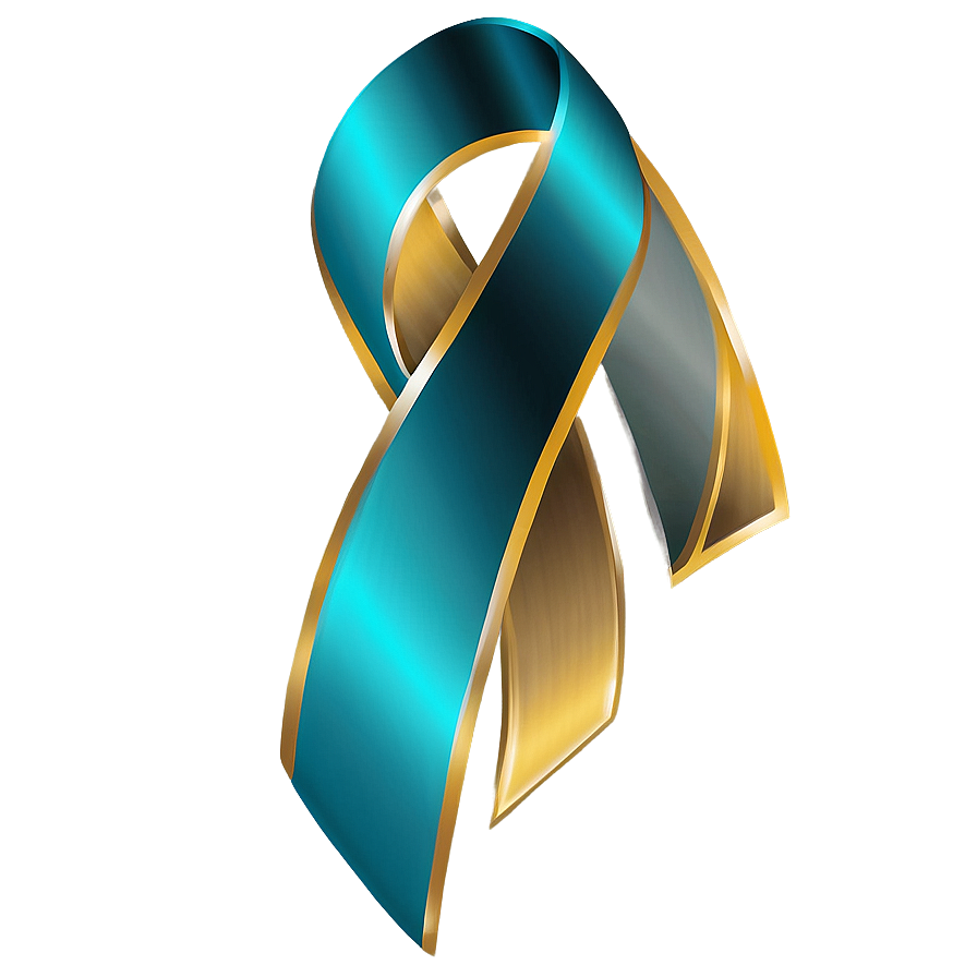 Sleek Teal Ribbon Design Png Ayx15