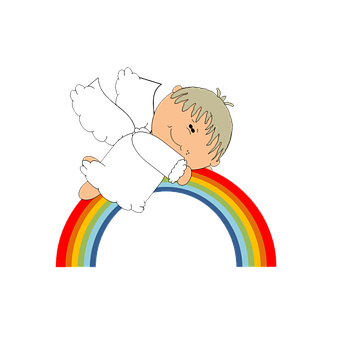 Sleeping Angelon Rainbow