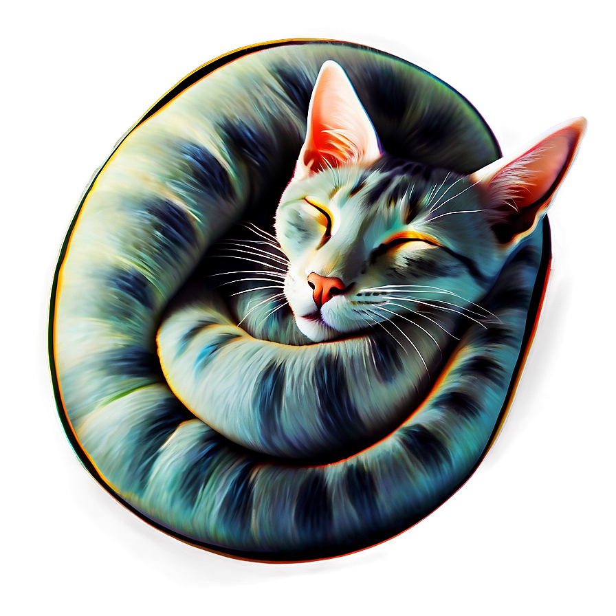 Sleeping Cat Art Png B