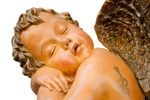 Sleeping Cherub Angel Sculpture