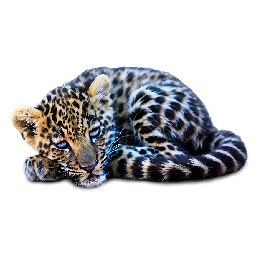 Sleeping Leopard Cub Png 06112024