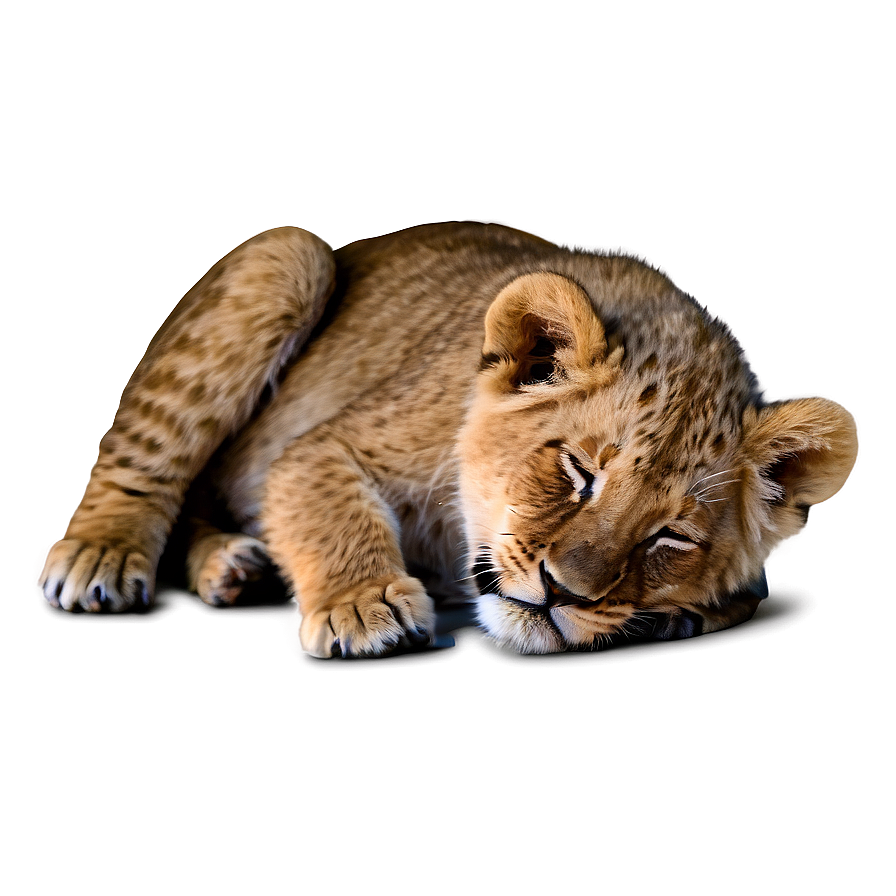 Sleeping Lion Cub Png 05232024