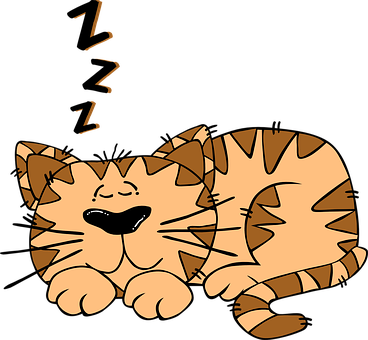 Sleeping Tabby Cat Cartoon