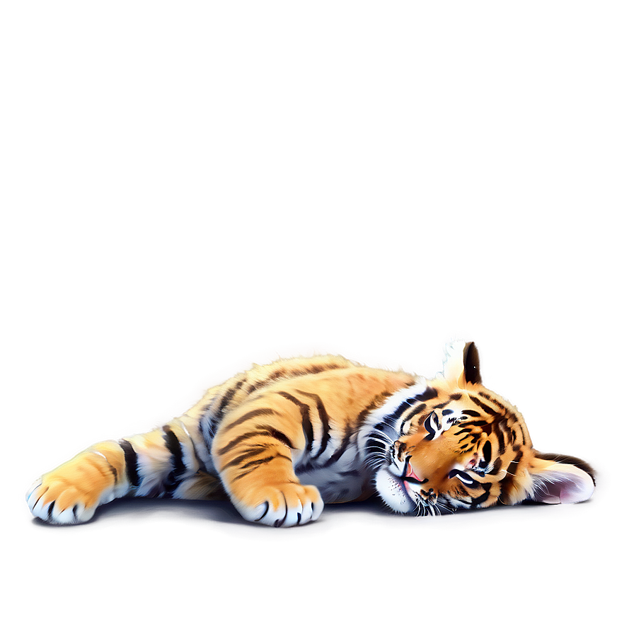 Sleeping Tiger Cub Png 05232024