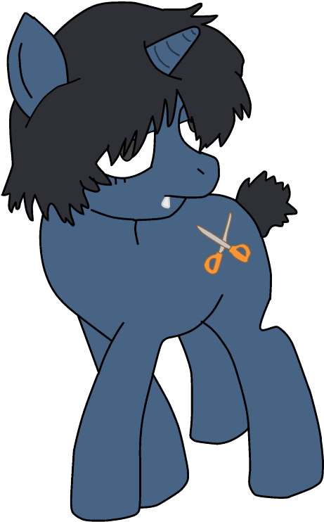 Sleepy Blue Cartoon Pony