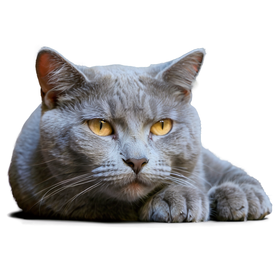 Sleepy Grey Cat Png 96