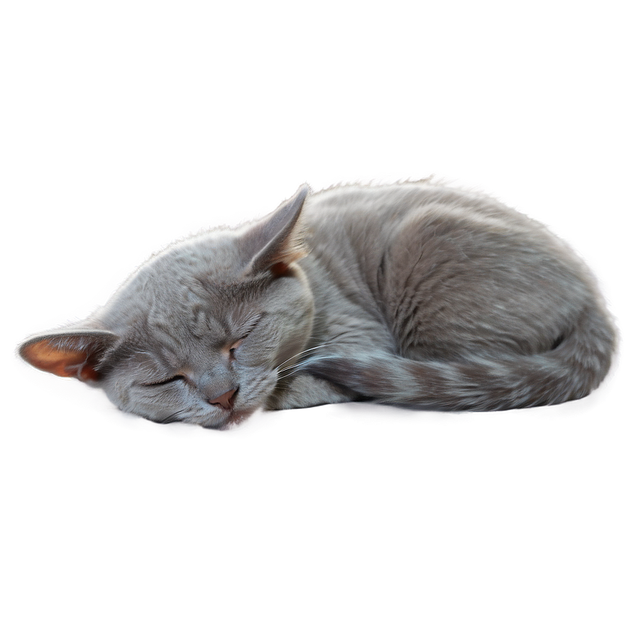 Sleepy Grey Cat Png Srl