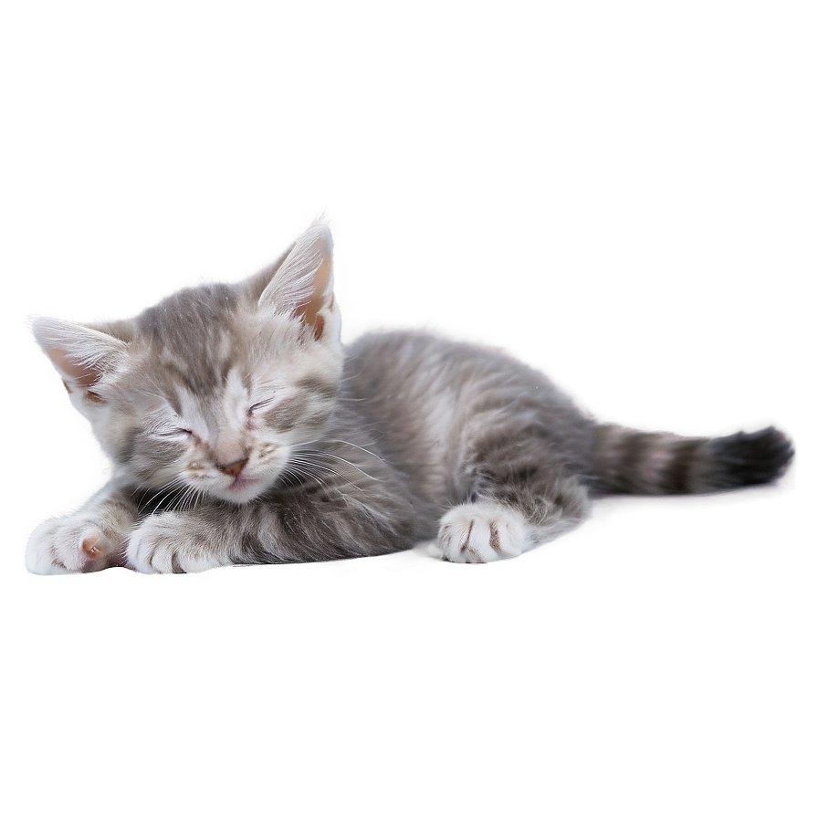 Sleepy Grey Kitten Png Qwc79