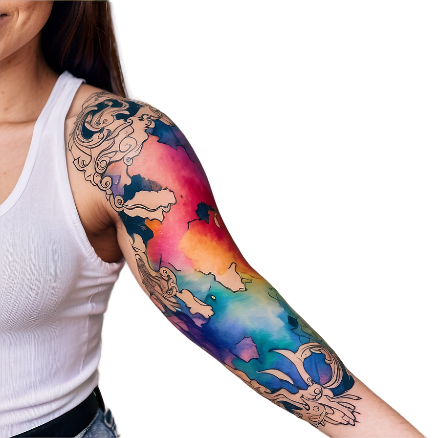 Sleeve Tattoo Watercolor Png 90