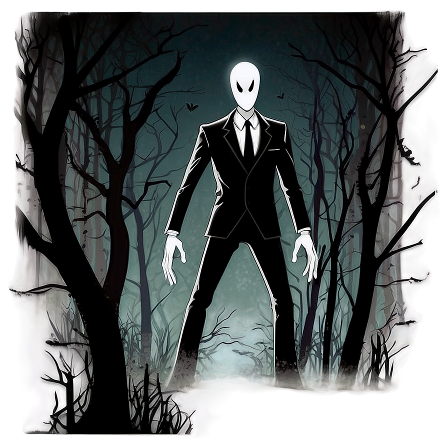 Slender Man Horror Art Png 35