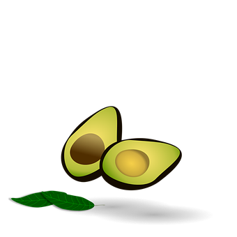 Sliced Avocadowith Leaf