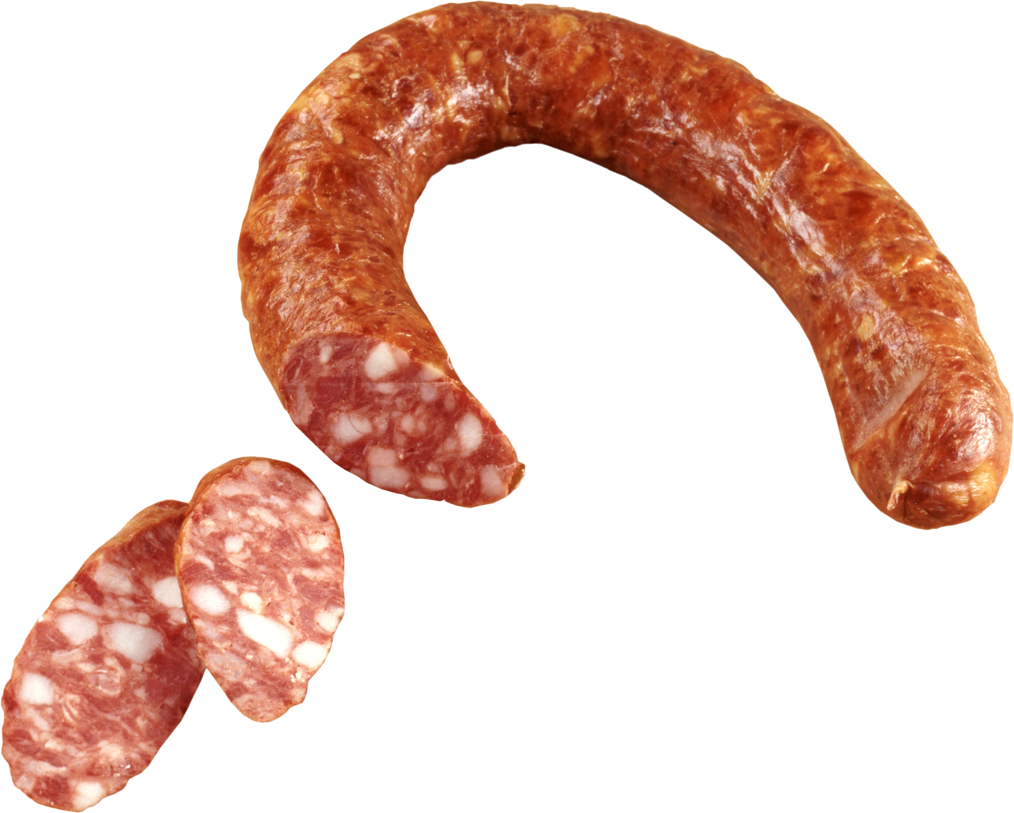 Sliced Cured Sausage Transparent Background