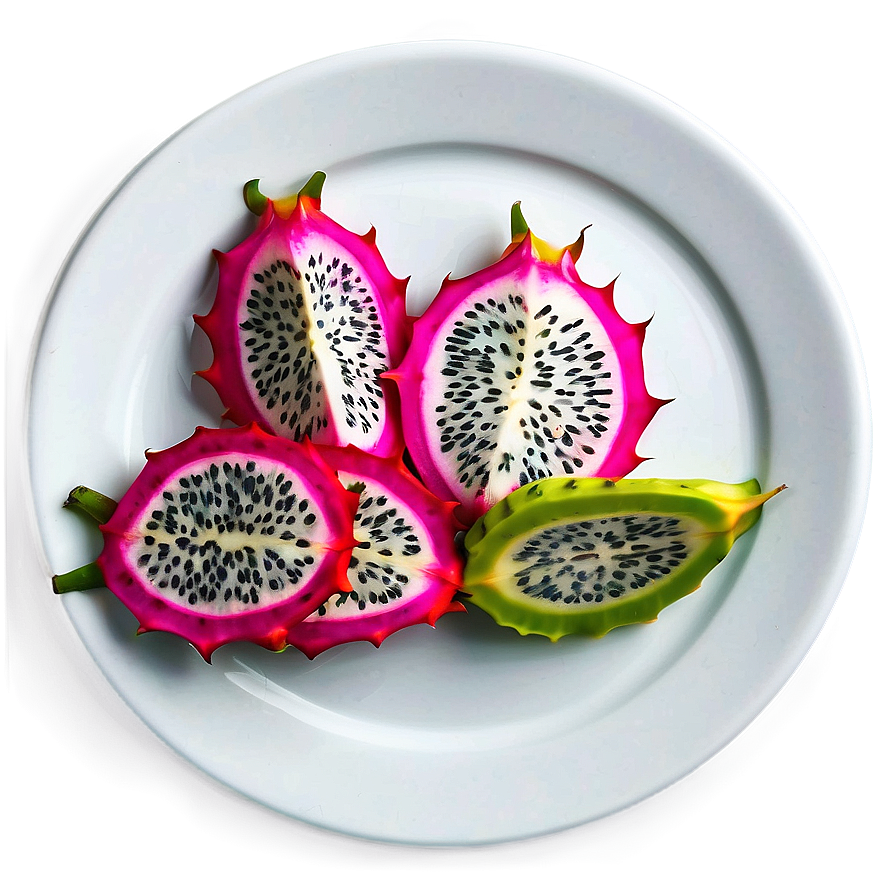 Sliced Dragonfruit On Plate Png 55