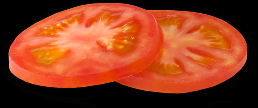 Sliced Tomatoon Black Background