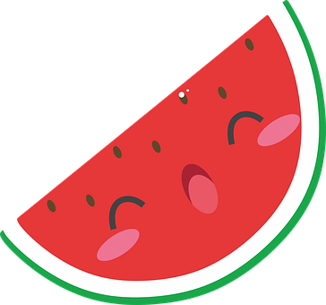 Sliced Watermelon Cartoon Illustration