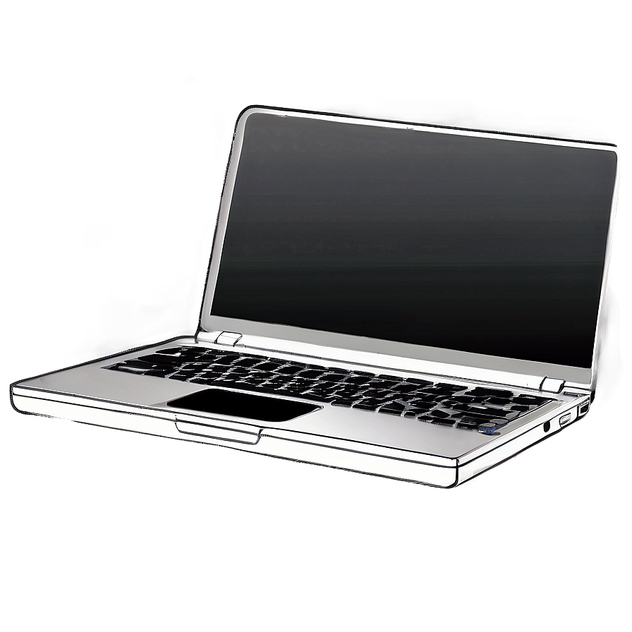 Slim Laptop Outline Png Dgm60