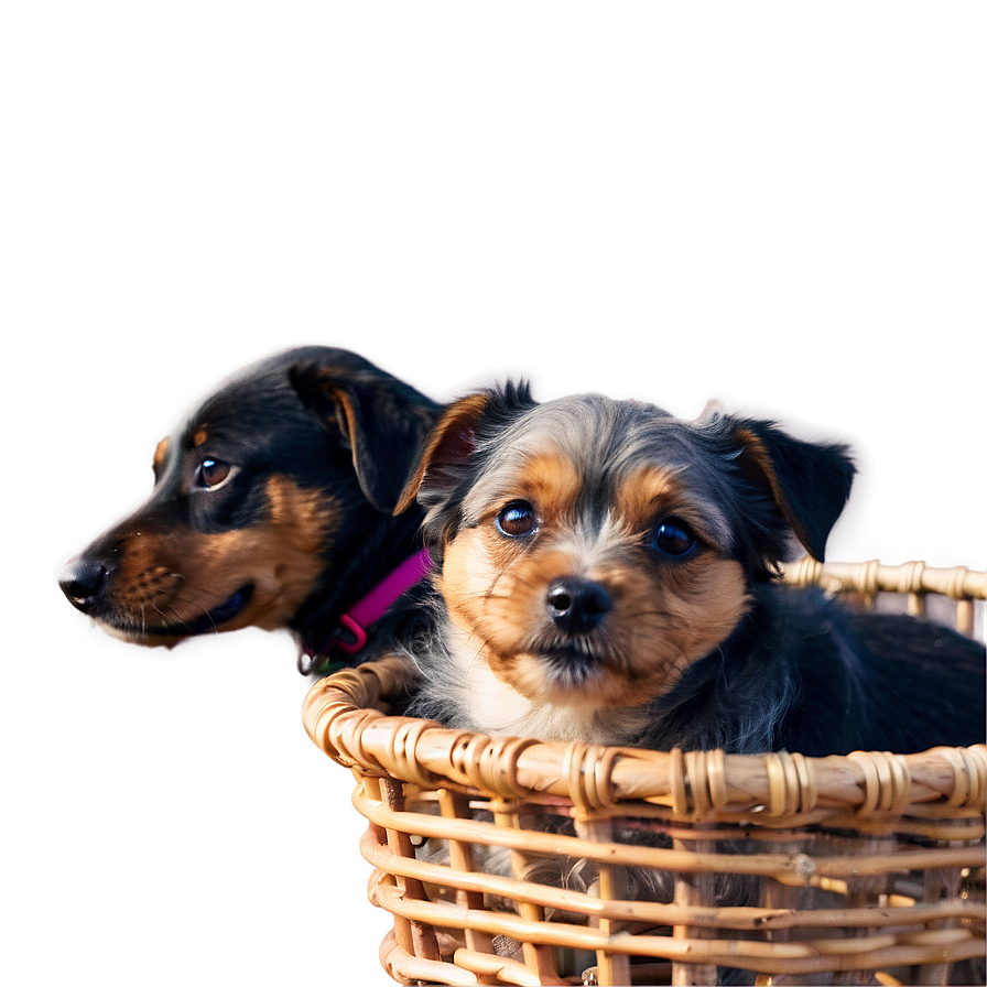 Small Dog In Basket Png 55