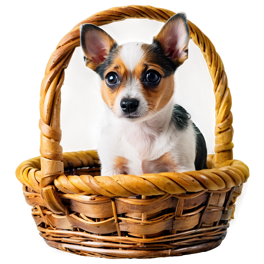 Small Dog In Basket Png Tys70