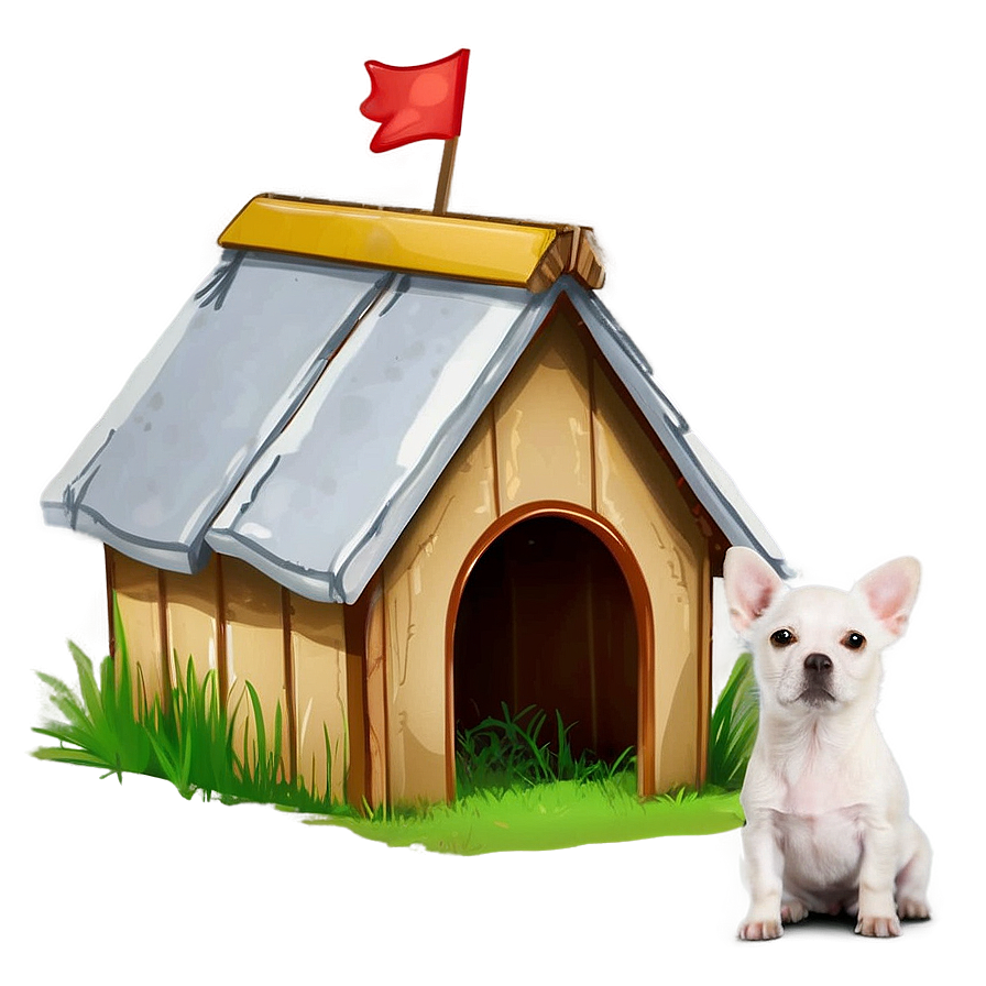 Small Dog In Doghouse Png Blp42