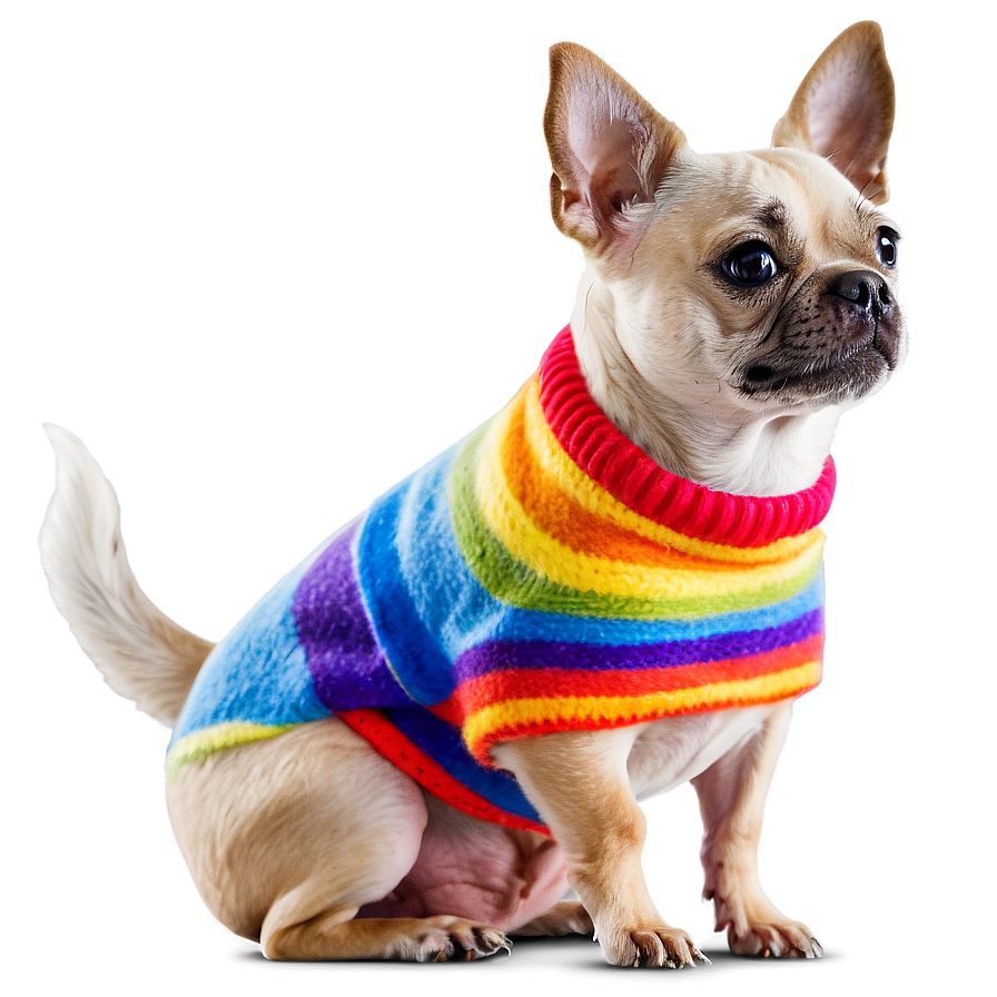 Small Dog In Sweater Png Vck