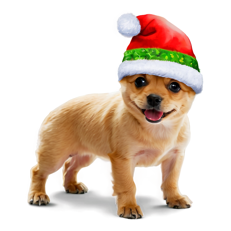 Small Dog With Christmas Hat Png Ivy70