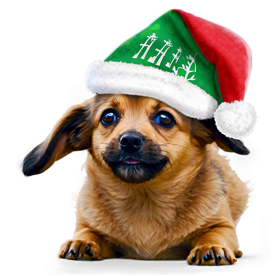 Small Dog With Christmas Hat Png Ueh