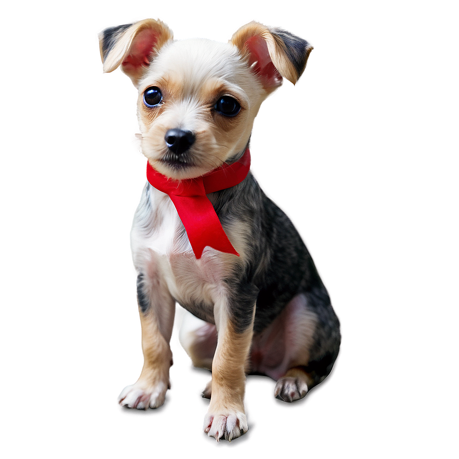 Small Dog With Ribbon Png Lna