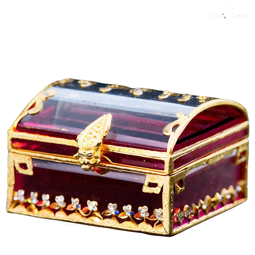 Small Glass Trinket Box Png Dlk