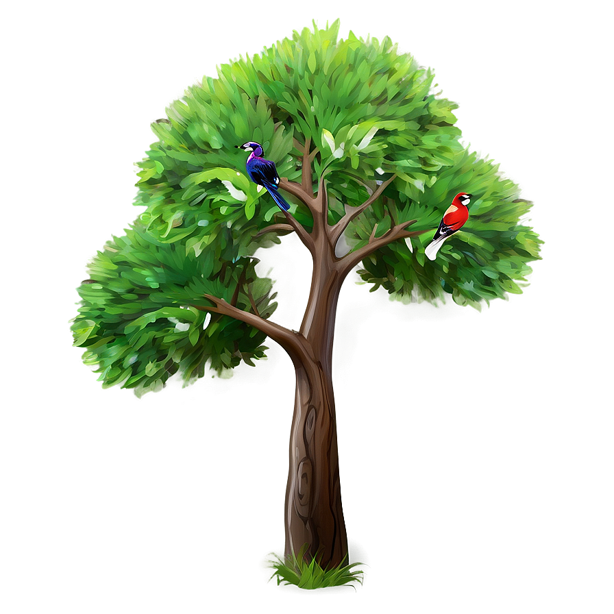 Small Tree With Bird Png Pum