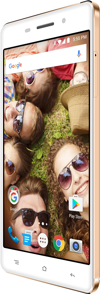 Smartphone Displaying Group Selfie