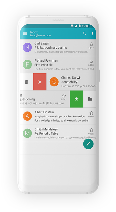 Smartphone Email Inbox Interface