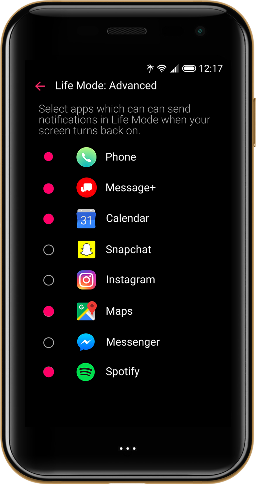 Smartphone Life Mode Settings