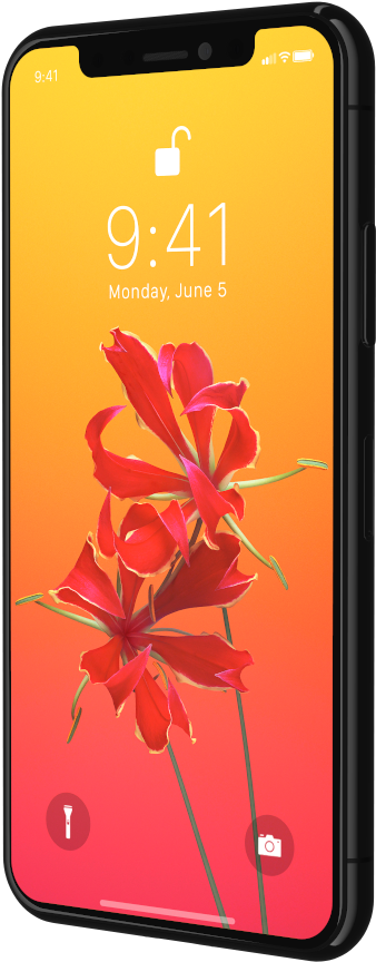 Smartphone With Floral Wallpaper