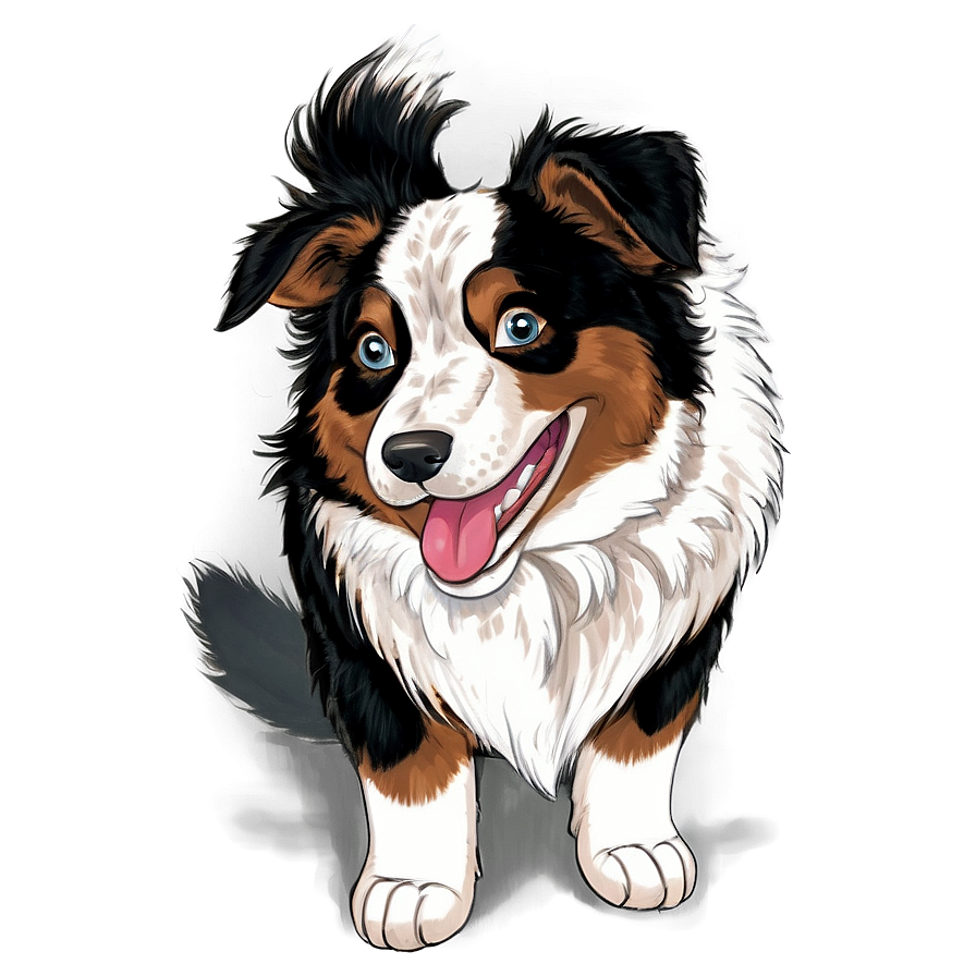 Smiling Australian Shepherd Png 06202024