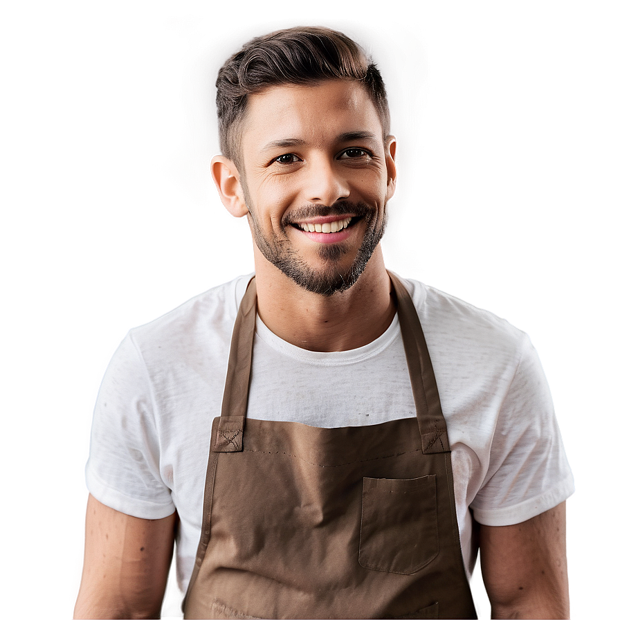 Smiling Barista Portrait Png Hqn