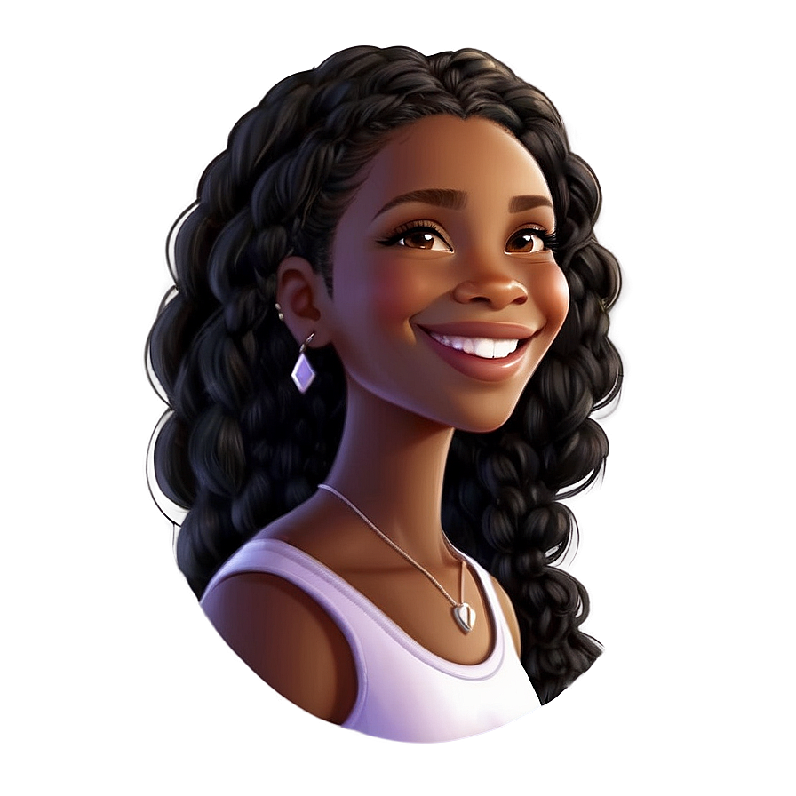 Smiling Black Girl Cartoon Png Qjc