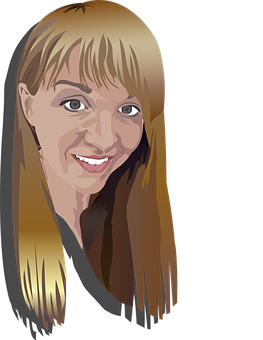 Smiling Blonde Woman Vector Portrait