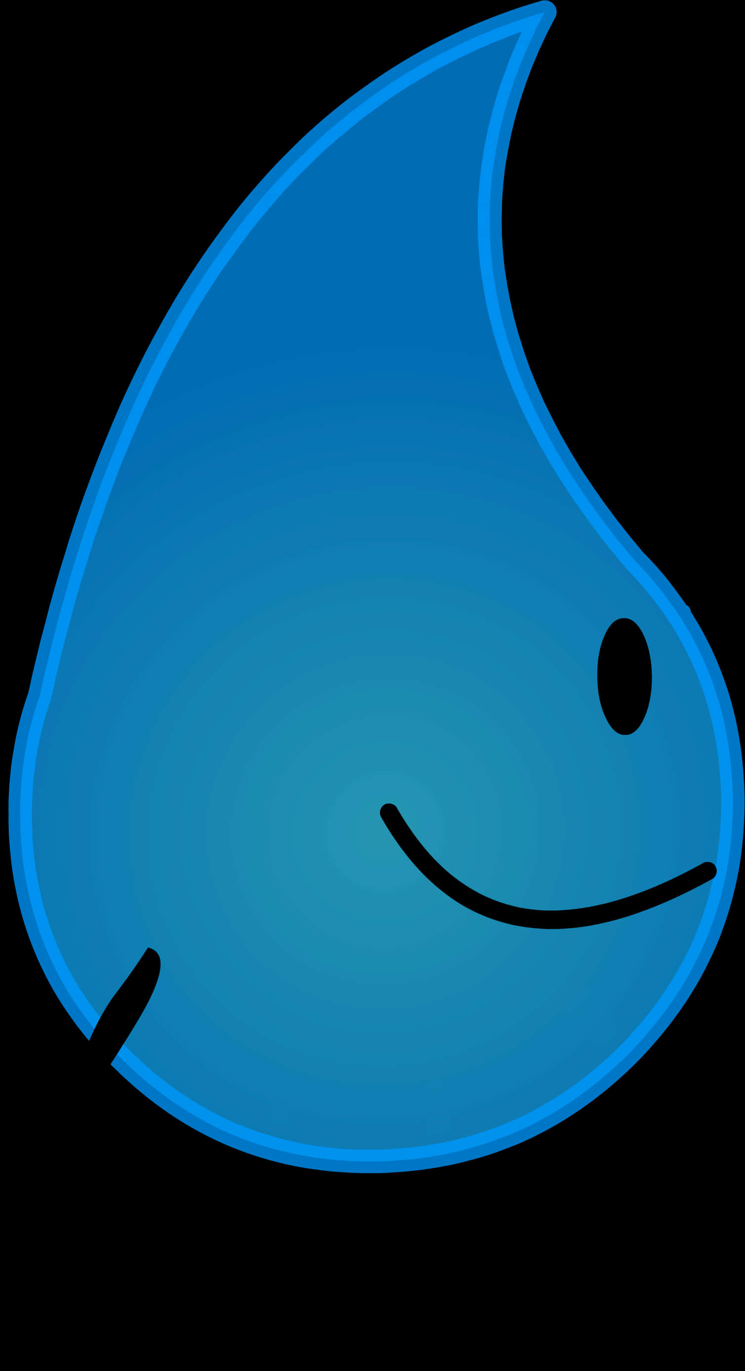 Smiling Blue Tear Drop