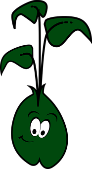 Smiling Cartoon Bean Character